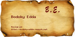 Bodoky Edda névjegykártya